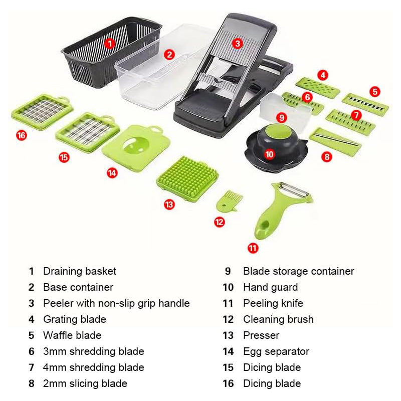 π₯ 16-in-1 Multi-Function Veggie Slicer β¨