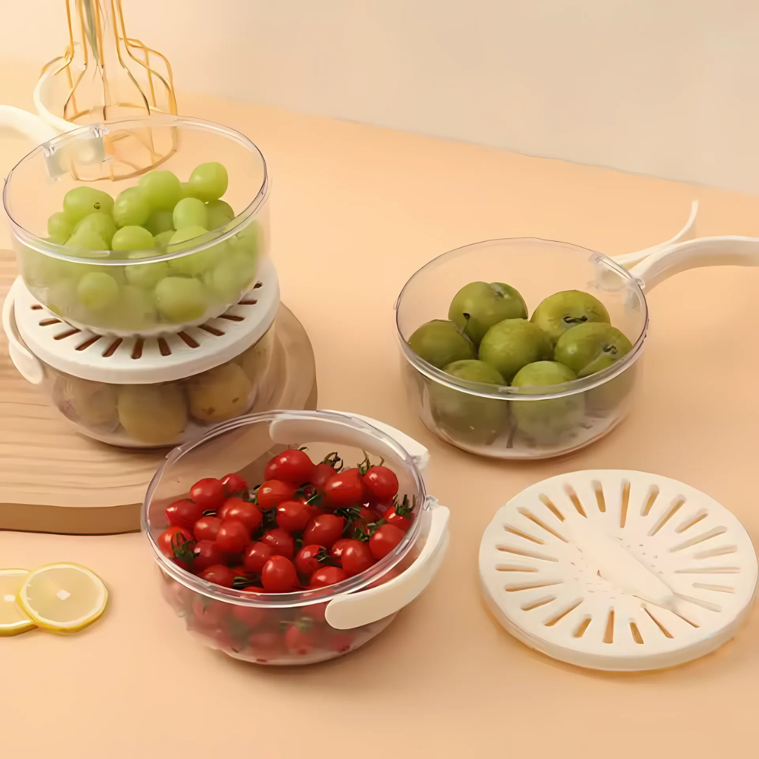 π₯ 3-in-1 Fruit & Vegetable Drain Basket β¨