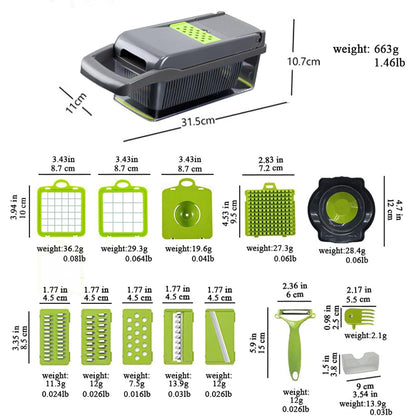 🔥 16-in-1 Multi-Function Veggie Slicer ✨