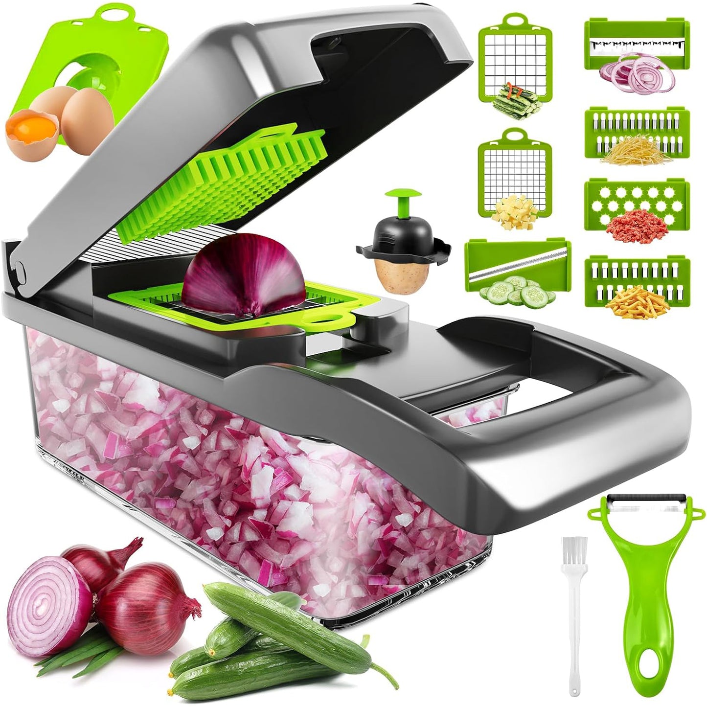 🔥 16-in-1 Multi-Function Veggie Slicer ✨