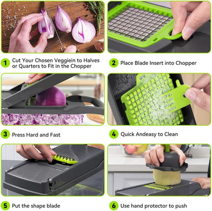 🔥 16-in-1 Multi-Function Veggie Slicer ✨