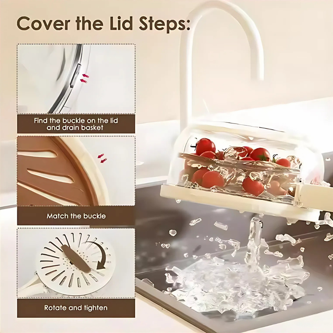 🔥 3-in-1 Fruit & Vegetable Drain Basket ✨